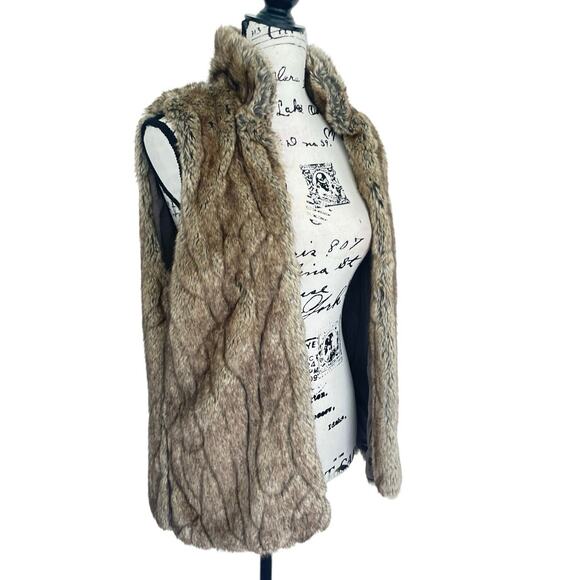 Y2K ABERCROMBIE & FITCH OPEN VEST FAUX FUR SZ SMALL  GRUNGE VERSATILE AESTHETIC - Picture 16 of 16